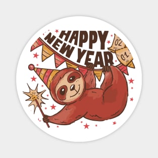 Sloth Happy NewYear Magnet